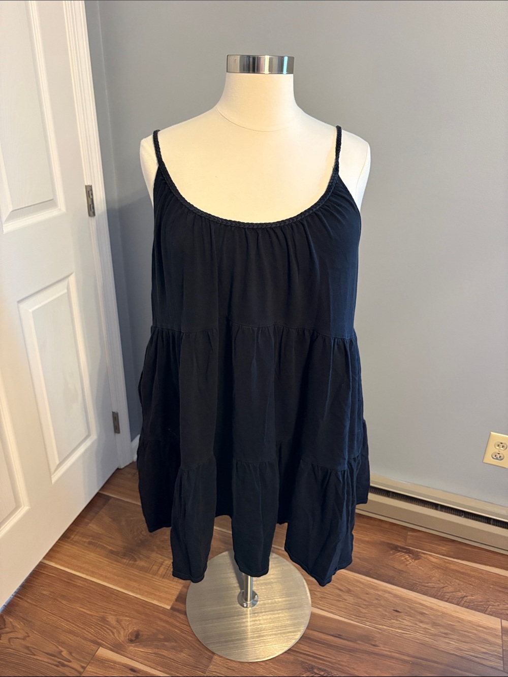 Old Navy Black Tiered Spaghetti Strap Dress